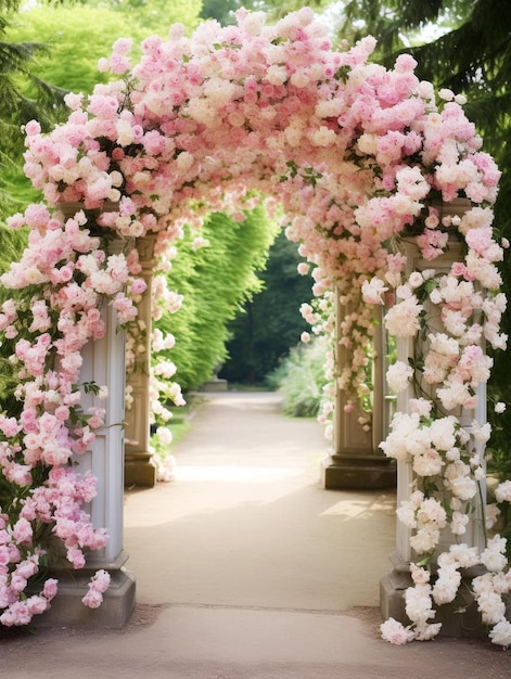 l'arche de fleurs est une belle façon d'ajouter de la couleur à votre jardin.