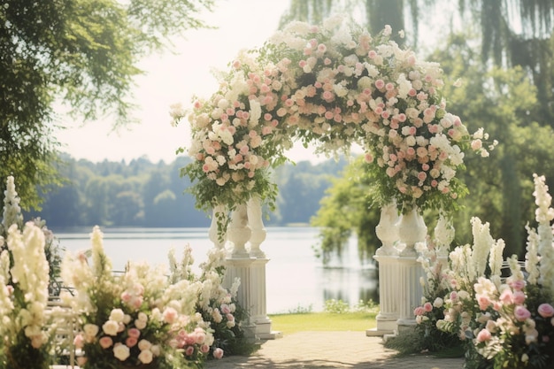 Arche de fleurs extérieure