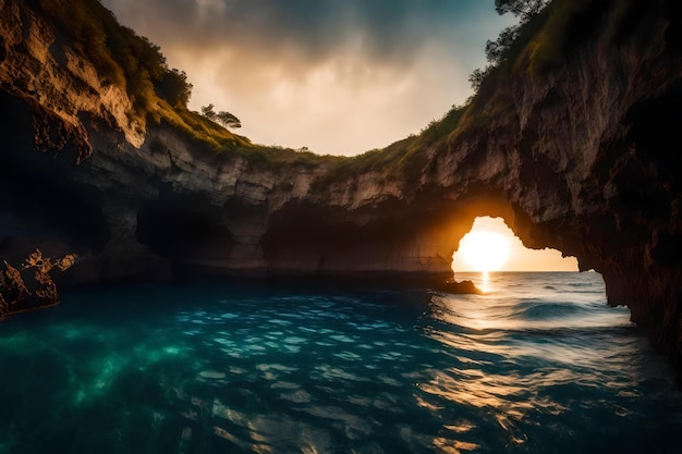 Une arche naturelle dans la mer