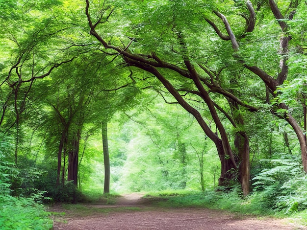 Arche naturelle façonnée par des branches dans la forêt