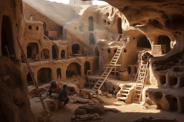 Des archéologues courageux fouillant le sous-sol ci 00553 00