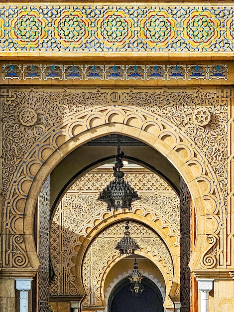 Photo arches d'accès au palais royal de rabat au maroc