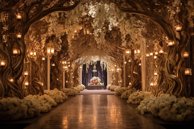 arches de mariage élégantes avec des fleurs