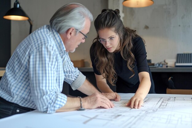 architecte au travail devant un plan