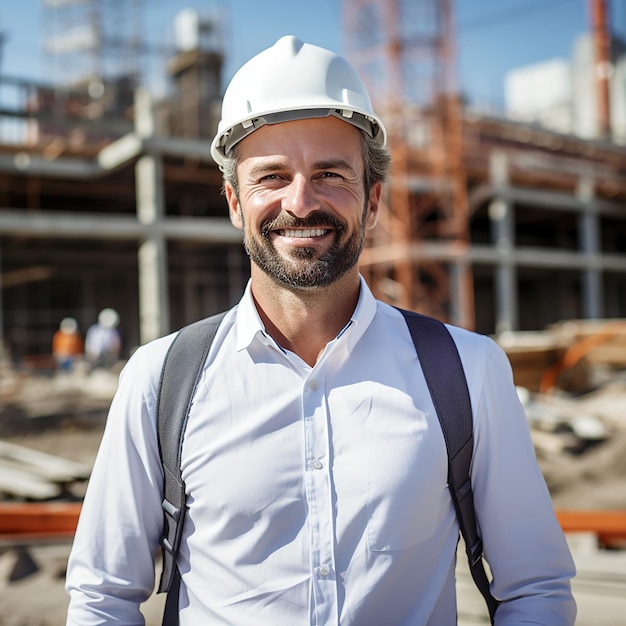 Architecte confiant sur le chantier de construction