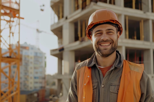 Un architecte heureux sur le chantier de construction