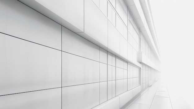 Architecture blanche minimaliste avec des motifs géométriques