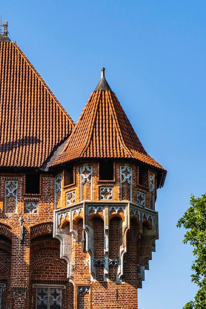 Architecture complexe de château gothique médiéval du château de Malbork, Pologne