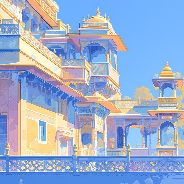 Photo l'architecture du palais dynamique de jaipur