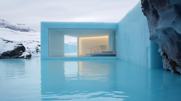 Architecture durable minimaliste dans Blue Lagoon avec des installations aux couleurs douces