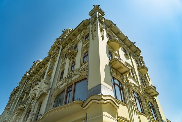 Architecture européenne Façade de bâtiment historique vintage