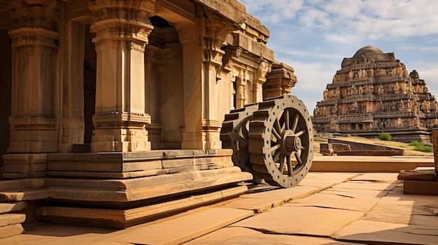 Photo l'architecture hampi de l'ancienne virupa du karnataka en inde