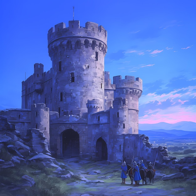 L'architecture médiévale du château de pierre paysage fantastique
