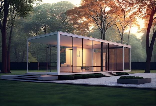 Architecture moderniste de la Glass House