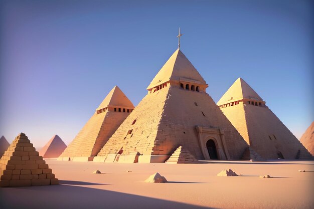 Photo l'architecture des pyramides d'égypte monde mystère non résolu merveilleux paysage papier peint arrière-plan