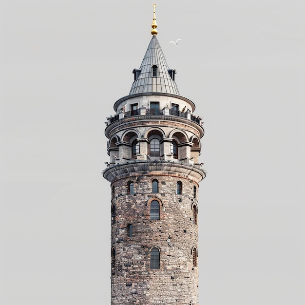 Photo l'architecture urbaine de la tour galata d'istanbul est un point de repère emblématique du paysage urbain.