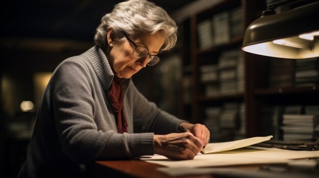 Photo l'archiviste restaure un document fragile et vieilli