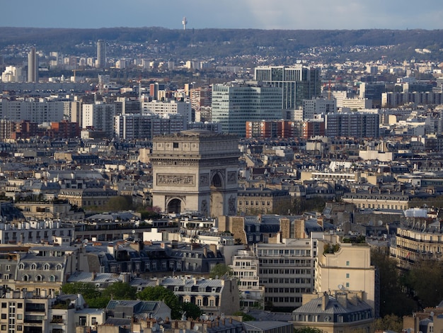 L'arco de triunfo de Paris visto desde la Torre Eiffel