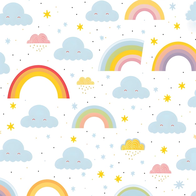 les arcs-en-ciel sont sur un fond blanc