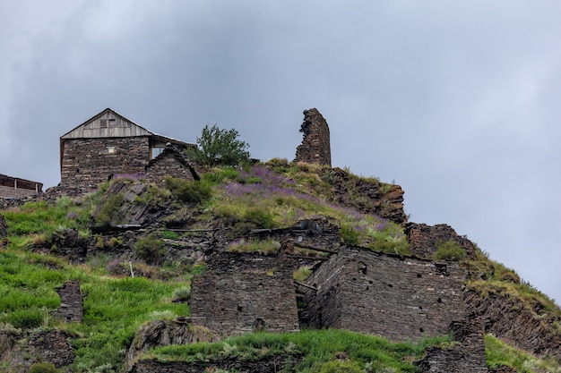 Ardoti, un village de Géorgie, communauté Shatili, dans la partie supérieure historique de Khevsureti, sur la rive gauche de la rivière Andaki