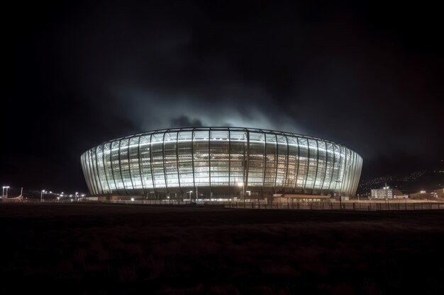 Arène de football éclairée Lumière d'arène sportive Generate Ai