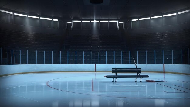 Une arène de hockey vide