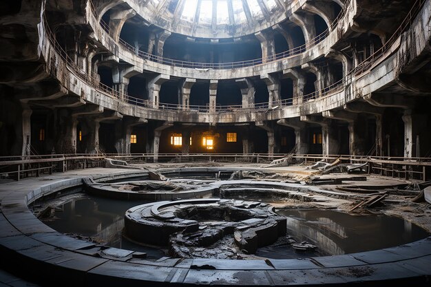 Photo arène de patinage circulaire abandonnée