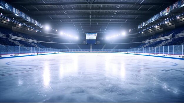 Arène sportive de patinoire de hockey sur glace Ai Generative