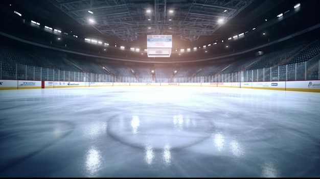 Arène sportive de patinoire de hockey sur glace Ai Generative