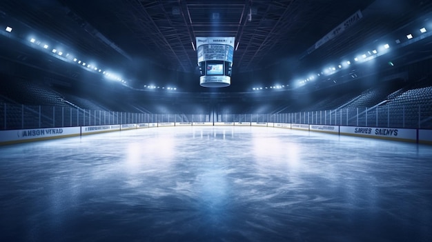 Arène sportive de patinoire de hockey sur glace Ai Generative