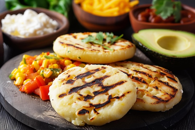 Arepas de maïs Déjeuner délicieux Cuisine colombienne Cuisine vénézuélienne