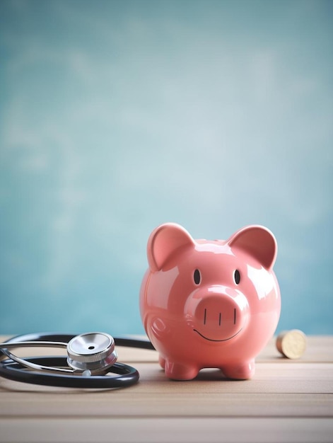 argent de la caisse d'épargne concept de contrôle de santé soins de santé contrôle financier et épargne pour l'assurance maladie