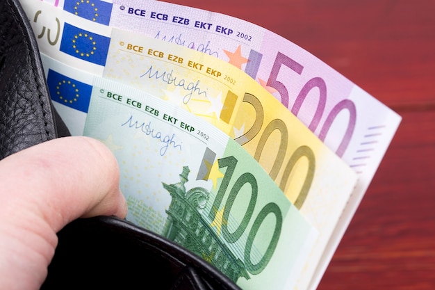 L'argent européen Euro dans le portefeuille