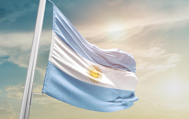 argentine agitant dans un beau ciel.