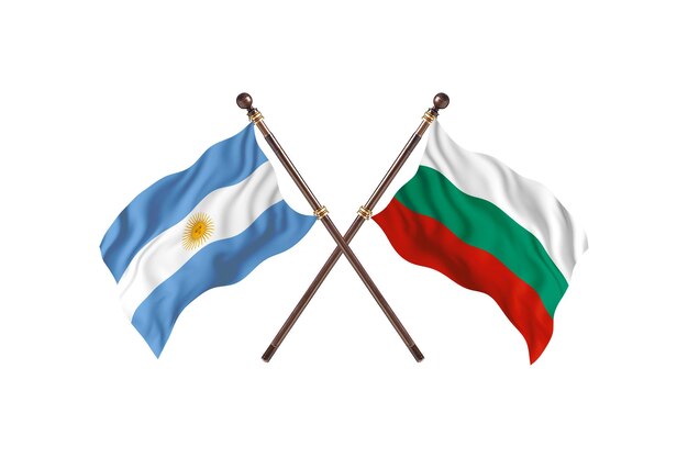 Argentine contre Bulgarie deux pays drapeaux fond