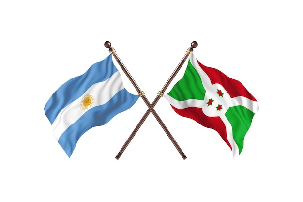 L'Argentine contre le Burundi deux pays drapeaux fond