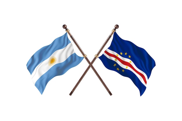 Argentine contre Cabo Verde deux pays drapeaux fond