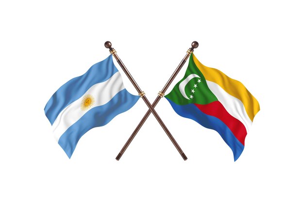 L'Argentine contre les Comores Deux Pays Drapeaux Contexte