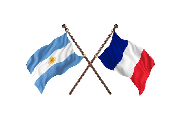 Argentine contre France deux pays drapeaux fond