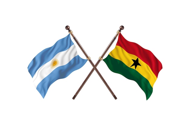 L'Argentine contre le Ghana deux pays drapeaux fond