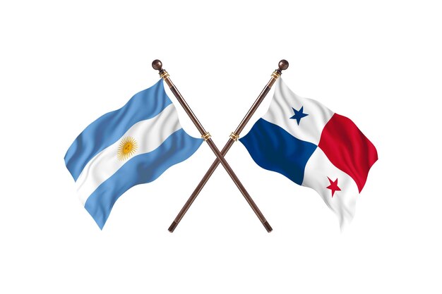 Argentine contre Panama deux pays drapeaux fond