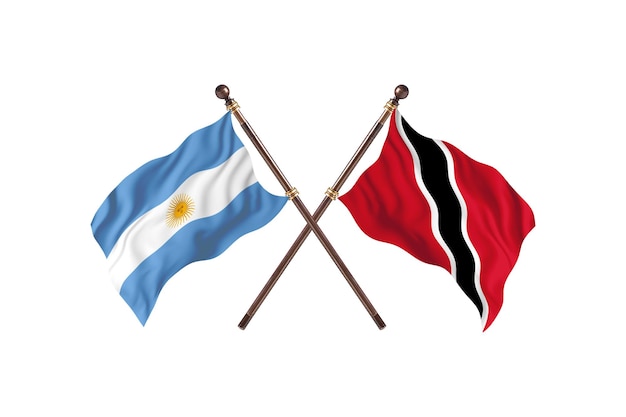 L'Argentine contre Trinité-et-Tobago deux pays drapeaux fond