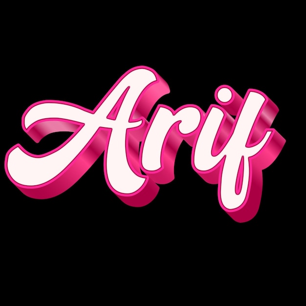 Arif Typographie Design 3D Rose Noir Blanc Arrière-plan Photo JPG