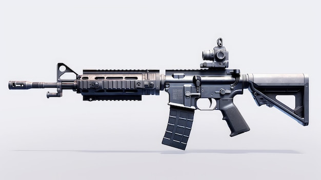 Photo arme m416 à fond blanc isolé