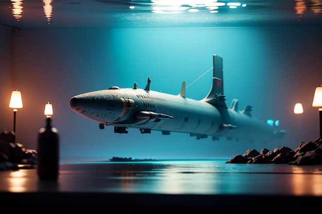 Arme militaire sous-marin nucléaire arme de guerre en haute mer fond d'écran de cuirassé sous-marin
