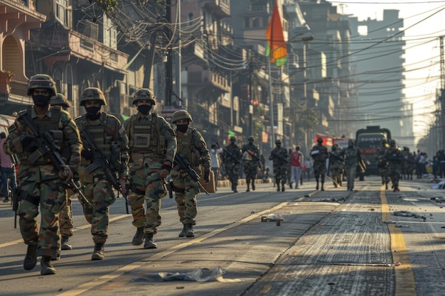 L'armée indienne sécurise Calcutta pour le défilé de l'indépendance