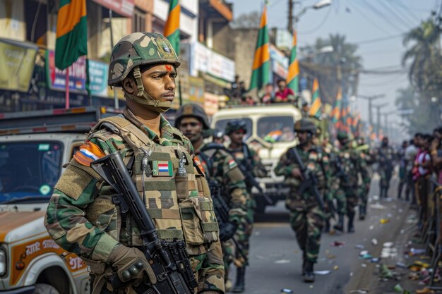 L'armée indienne sécurise Calcutta pour le défilé de l'indépendance