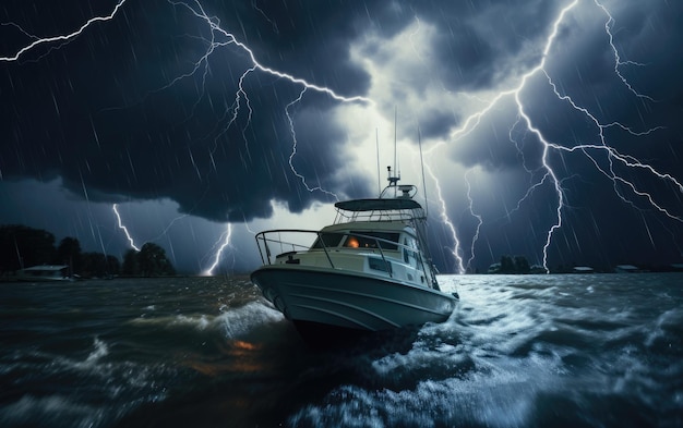 Un armement naval bravant la puissance d’un orage