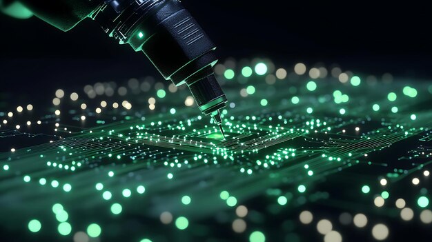 Armement robotique assemblant des composants sur une carte de circuit imprimé