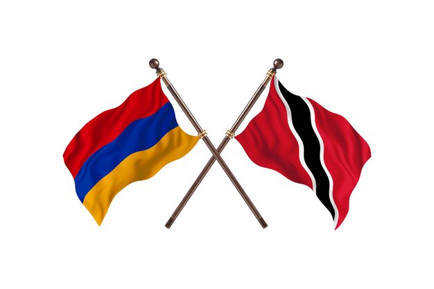 L'Arménie contre Trinidad Tobago Deux Pays Drapeaux Contexte